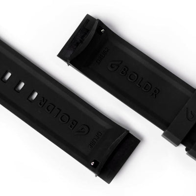 BOLDR Black Druber Rubber Strap 22mm
