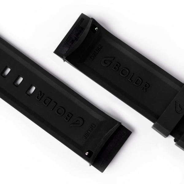 BOLDR Black Druber Rubber Strap 22mm