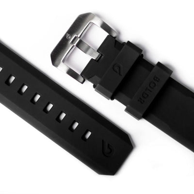 BOLDR Black Druber Rubber Strap 22mm