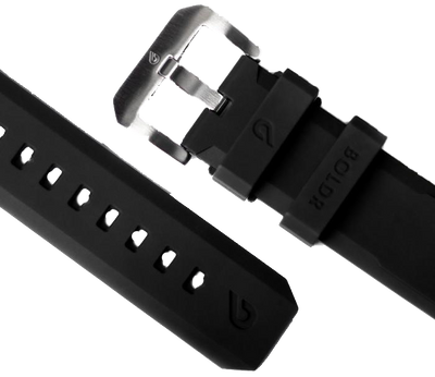 BOLDR Black Druber Rubber Strap 22mm