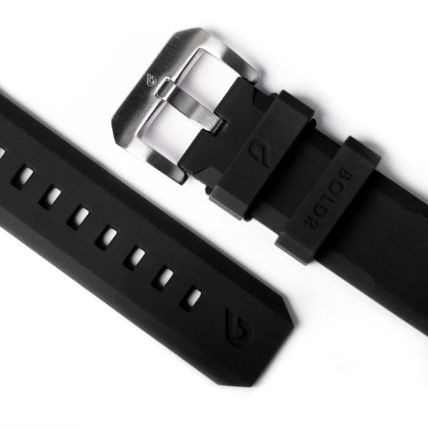 BOLDR Black Druber Rubber Strap 22mm