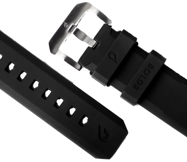 BOLDR Black Druber Rubber Strap 22mm