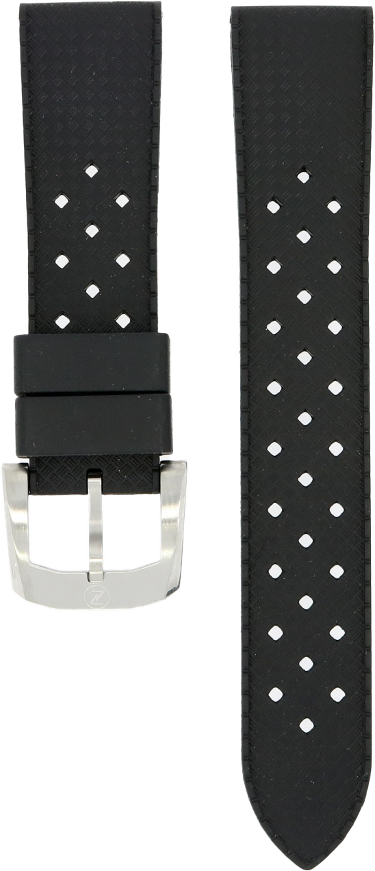 Zelos Black Rubber Strap 20mm