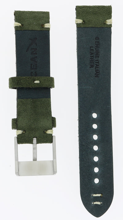 OceanX Sharkmaster 1000 Green Leather Strap 21mm