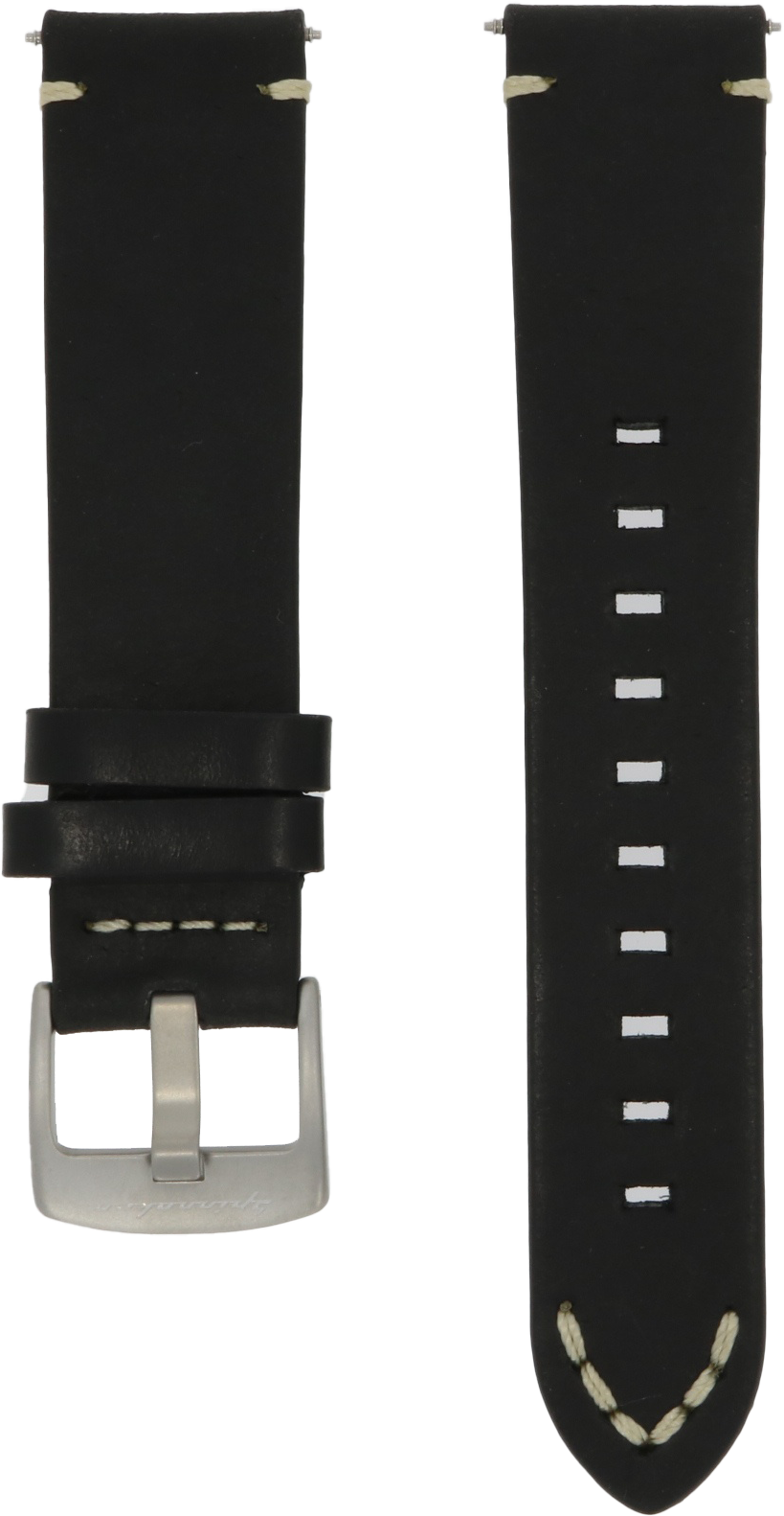 Spinnaker Black Water Resistant Leather Strap 22mm