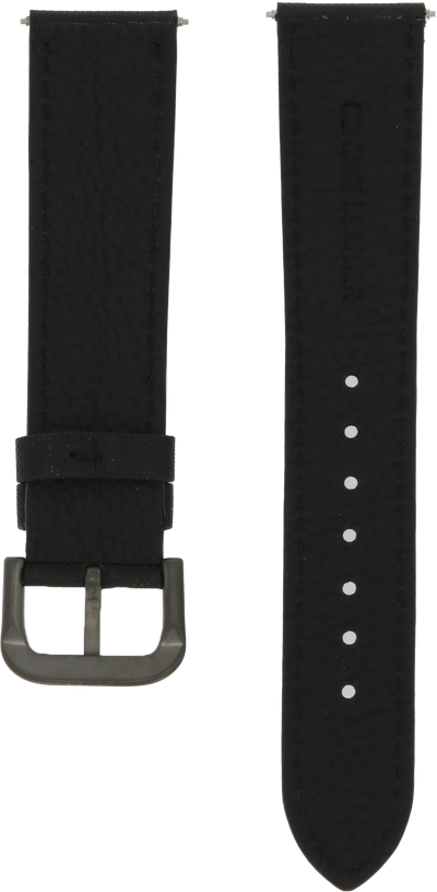 Ventus Black Leather Canvas Strap 20mm