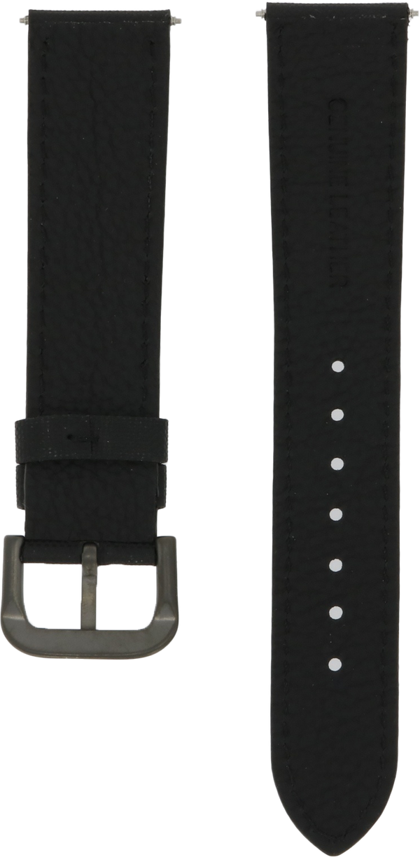 Ventus Black Leather Canvas Strap 20mm