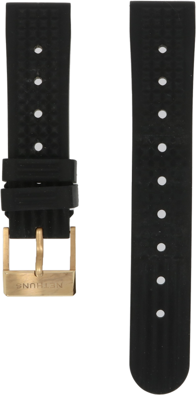Nethuns Black Rubber Strap 22mm RGP Clasp