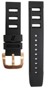 Zelos Black Rubber Strap 22mm Bronze Clasp