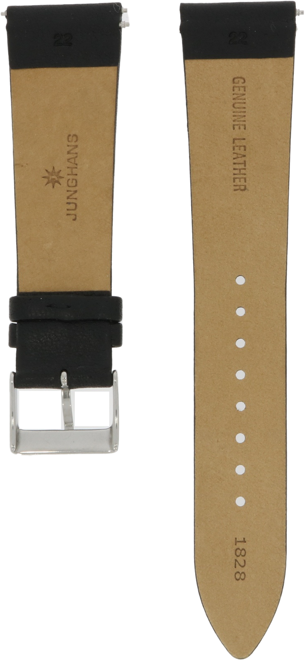 Junghans Black Leather Strap 22mm 420504963
