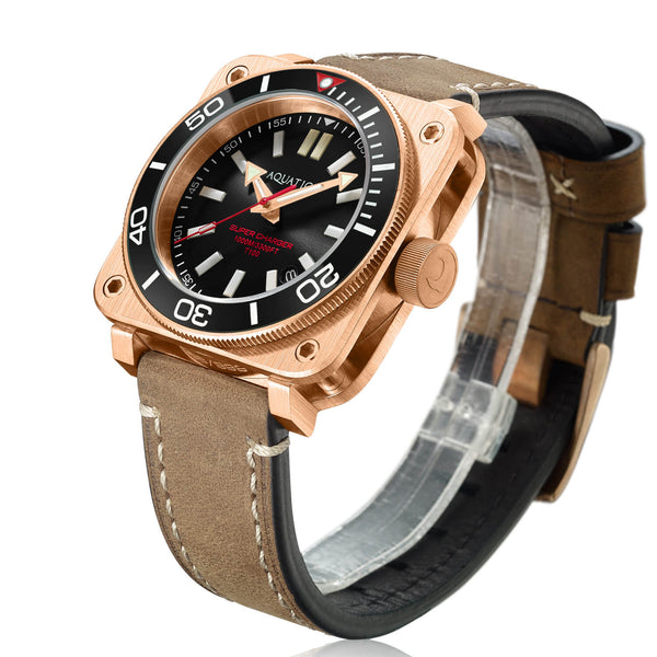 Aquatico Super Charger Bronze Black Ceramic Bezel SW200