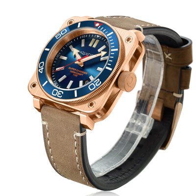 Aquatico Super Charger Bronze Blue Ceramic Bezel