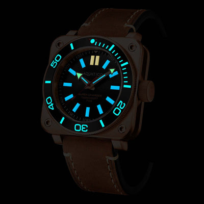 Aquatico Super Charger Bronze Black Ceramic Bezel SW200