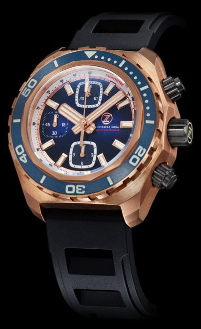 Zelos Hammerhead Chrono Bronze Midnight Blue