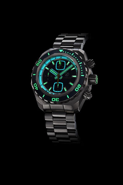 Zelos Hammerhead Chrono Steel Meteorite