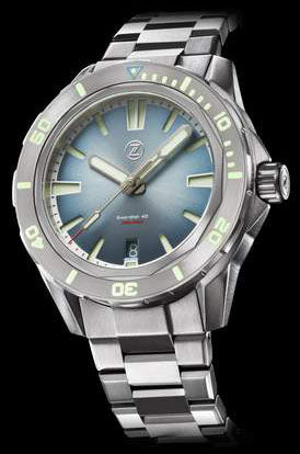 Zelos Swordfish 40mm TI Slate Blue