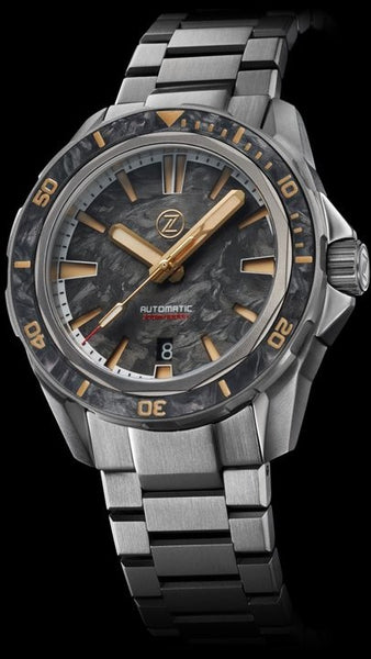 （b-30）蛍石510g Zelos Swordfish TI 42mm Forged Carbon - SeriousWatches.com