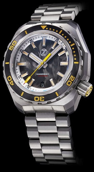 Zelos Hammerhead 2 Steel Forged Carbon NH35 - SeriousWatches.com