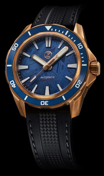 Zelos Swordfish Bronze Blue Meteorite NH35 - SeriousWatches.com
