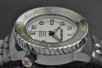 ARAGON Divemaster EVO 50mm Super Luminova Dial A254WHT