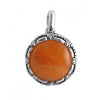 Barse Round Orange Jade Pendant