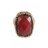 Barse Rectangular Raspberry Quartz Ring