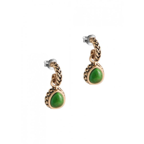 Barse Lime Turquoise Roped Charm Earring
