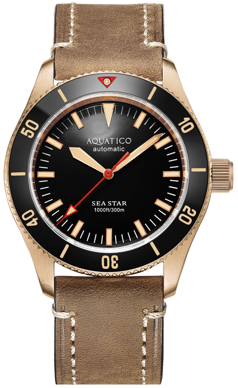 Aquatico Bronze Sea Star Black Ceramic Bezel No Date