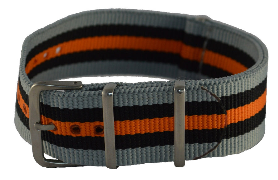 NATO strap grey, black and orange