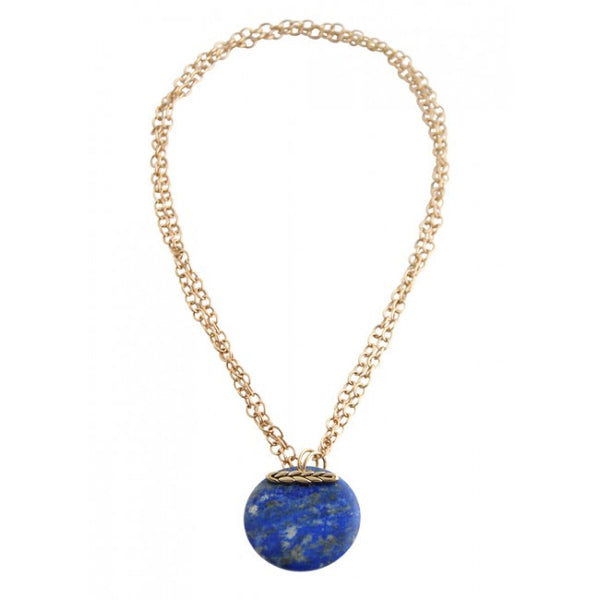 Barse Convertible Natural Stone Necklace-Lapis