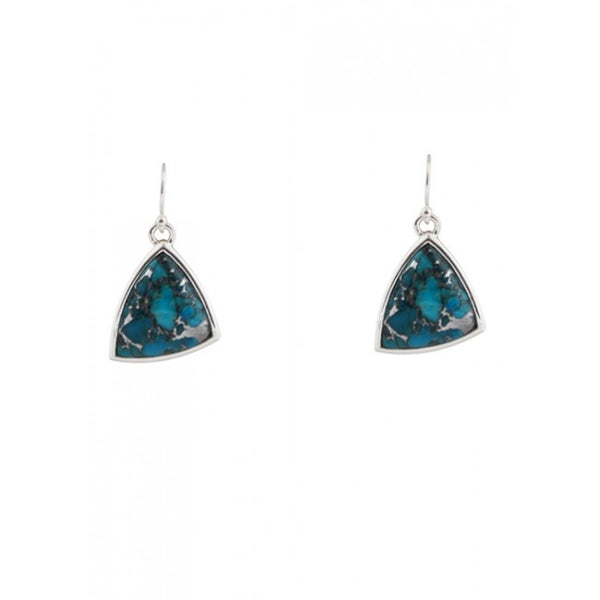Barse Abstract Zinc and Turquoise Earring