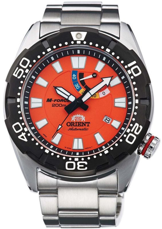 オリエント M-FORCE 文字盤オレンジ Orient SEL0A003M M-Force EL0A003M - SeriousWatches.com