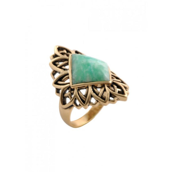 Barse Emerald-Shape Amazonite Ring